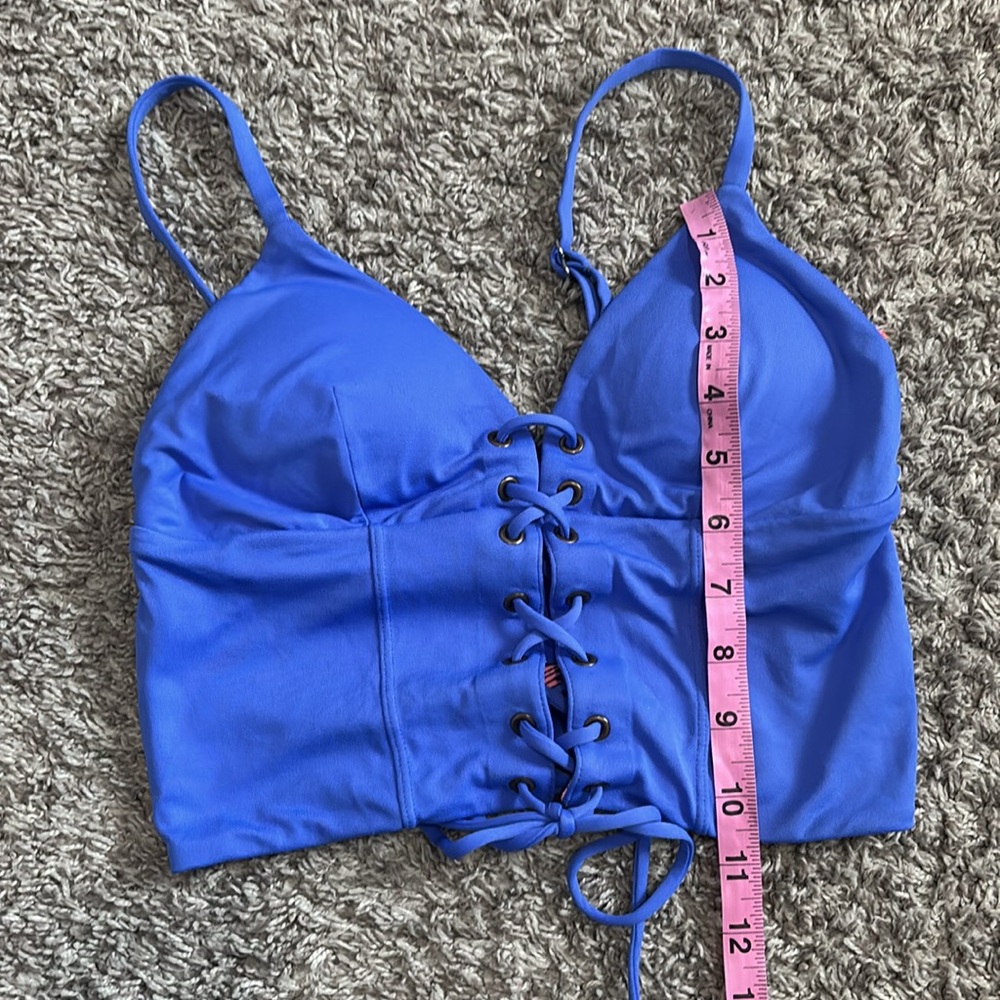 Maaji reversible Blue and Pink Lace-Up bikini top - Picture 8 of 8